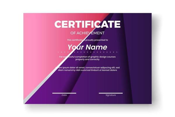 Modern certificate design with Abstract geometric  background