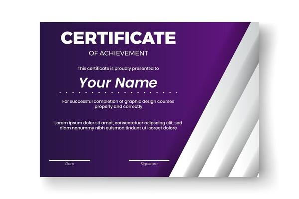 Modern certificate design with Abstract geometric  background