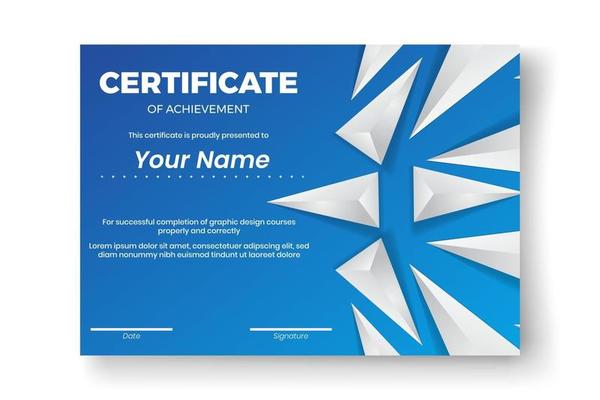 Modern certificate design with Abstract geometric  background