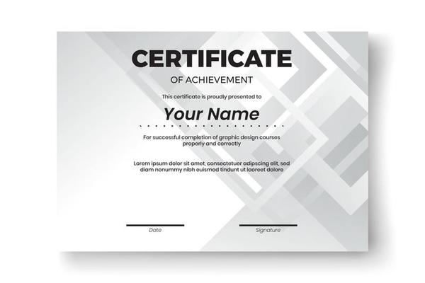 Modern certificate design with Abstract geometric  background