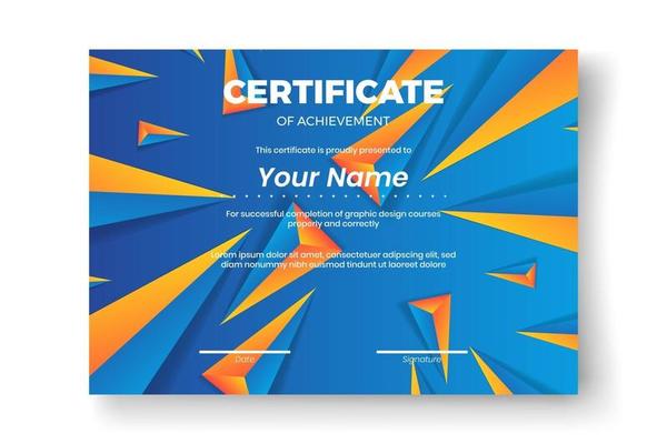 Modern certificate design with Abstract geometric  background