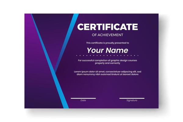 Modern certificate design with Abstract geometric  background