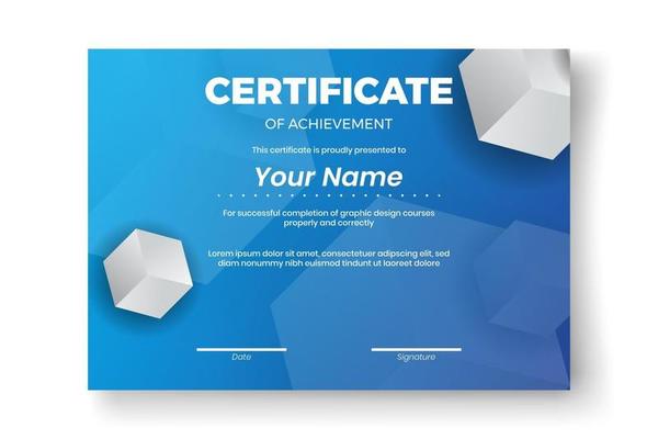 Modern certificate design with Abstract geometric  background