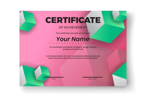 Modern certificate design with Abstract geometric  background