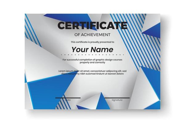 Modern certificate design with Abstract geometric  background