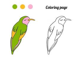 Ilustración de pájaro lindo. Página para colorear o libro para bebé. vector