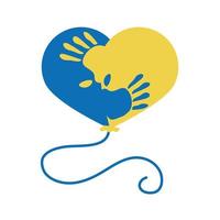 world down syndrome day balloon shaped heart with hands flat style vector