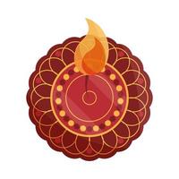 happy bhai dooj mandala floral burning flame celebrated by hindus vector