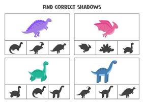 Find correct shadow Printable clip card games for children vector