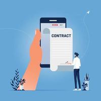 Settle contract or make deal online concept vector