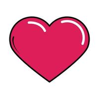 heart love cartoon pop art comic style flat icon vector