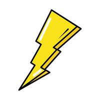 thunderbolt power pop art comic style flat icon vector