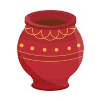 clay pot ancient ornament isolated icon design vector