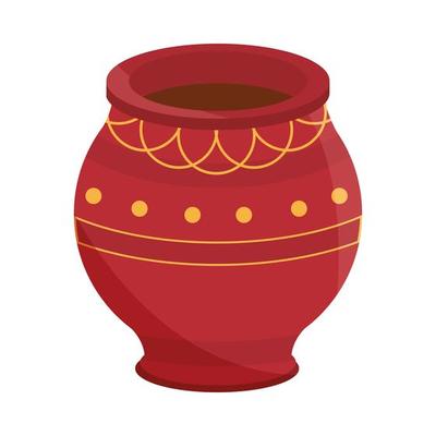 clay pot ancient ornament isolated icon design
