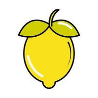 lemon fruit citrus pop art comic style flat icon vector