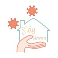 new normal stay at home prevention measure after coronavirus hand made style flat vector