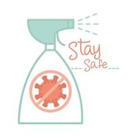 new normal use spray disinfectant alcohol stay safe after coronavirus hand made style flat vector