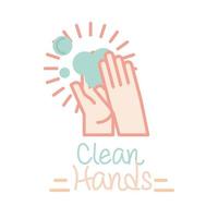 new normal clean your hands frequently after coronavirus hand made style flat vector