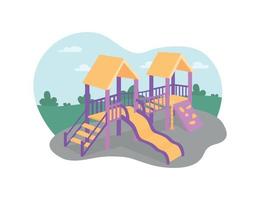 Outdoors playground 2D vector web banner