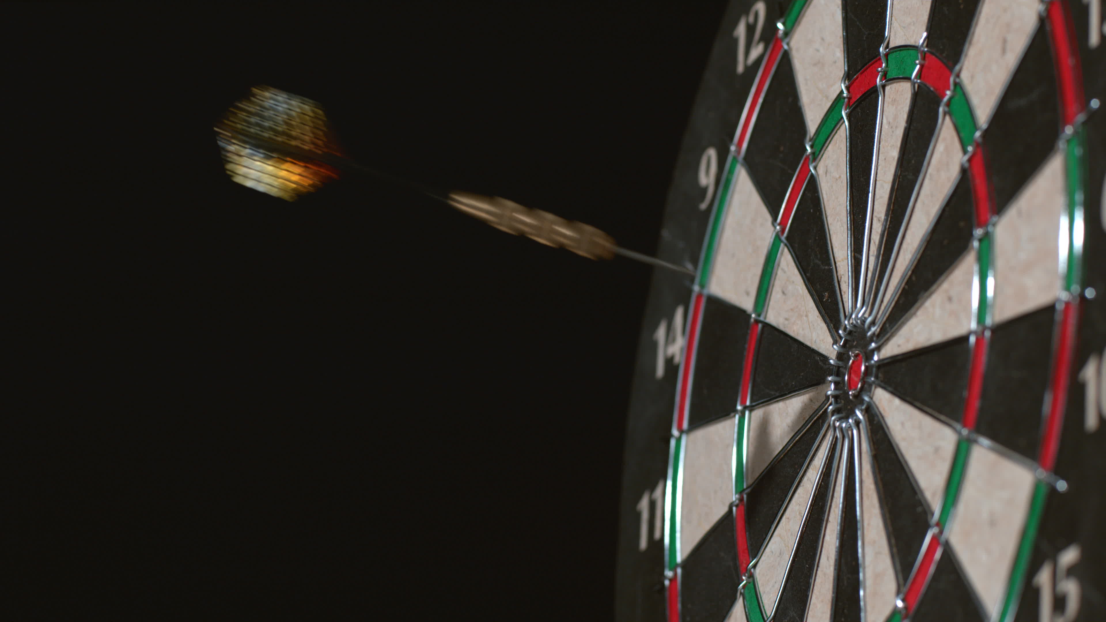 Dart hits bulls eye in slow motion shot on Phantom Flex 4K at 1000 fps