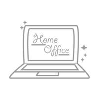 new normal work from home online office after coronavirus hand made line style vector