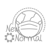 new normal world wear mask prevention after coronavirus hand made line style vector