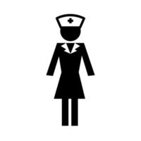 human figure nurse health pictogram silhouette style vector