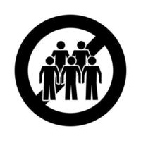 avoid crowds signal health pictogram silhouette style vector