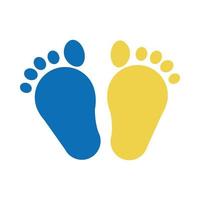 world down syndrome day childrens foot print flat style vector