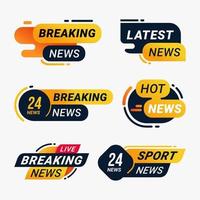 Breaking news badge label message information sticker vector