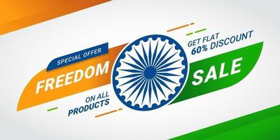 descuento de oferta especial de venta del día de la independencia de la india vector