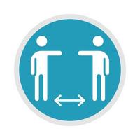 new normal social distancing after coronavirus disease covid 19 blue silhouette icon vector