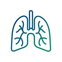 human lungs line style icon vector