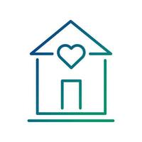 house with heart line style icon vector
