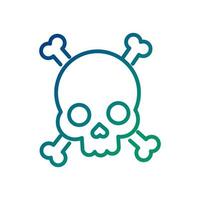 skull and bones crossed line style icon vector