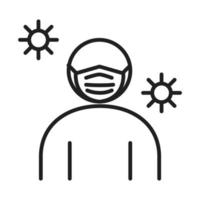 new normal wear medical mask after coronavirus disease covid 19 linear icon style vector