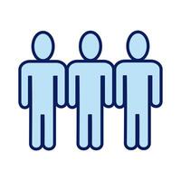 group of figures humans line and fill style vector