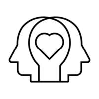 profiles humans with hearts solidarity line and fill vector