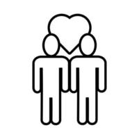 humans figures with heart solidarity line style vector