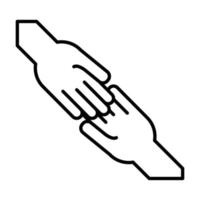 handshake solidarity line style vector