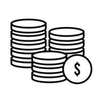 coins money line style vector