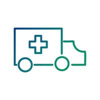 ambulance car line style icon vector
