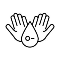 hands lifting drop blood solidarity line style vector