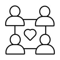 humans figures with heart solidarity line style vector