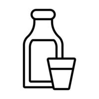 bottle milk line style vector