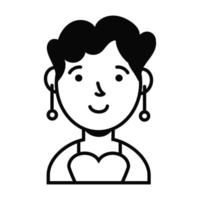 icono de personaje de avatar femenino de mujer vector