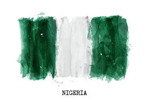 Watercolor painting design flag of Nigeria  Vector