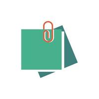notes paper and clip flat style vector