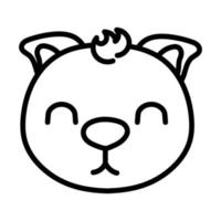 icono de estilo de línea de mascota de gato pequeño lindo vector