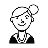 icono de personaje de avatar femenino de mujer de negocios vector